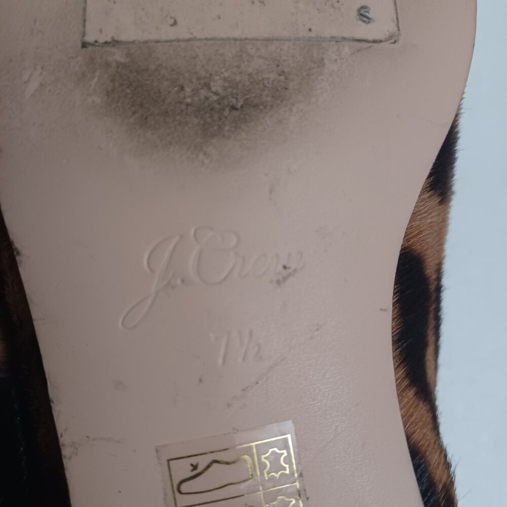 J.CREW ACADEMY LOAFERS IN LEOPARD CALF HAIR SIZE 7.5 - Picture 15 of 16